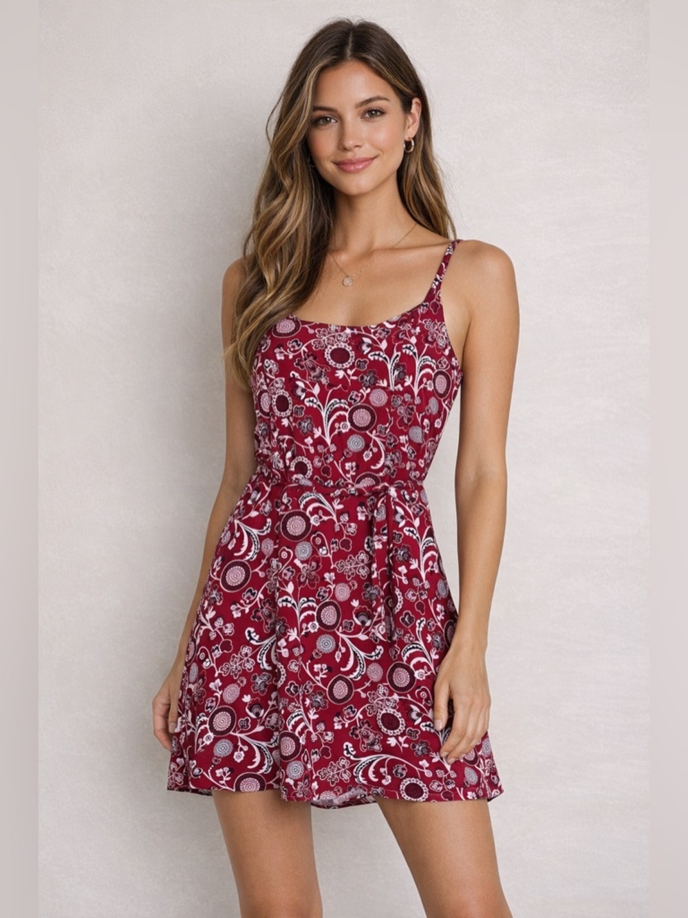 Ann Taylor LOFT red print dress size small